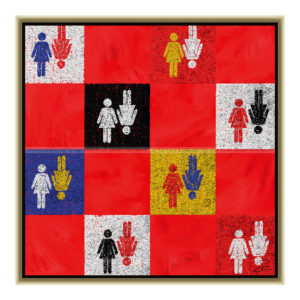 Wife & wife : 50 x 50 cm – Grafisk kunst på lærred af Søren Grooss – Årstal : 2011