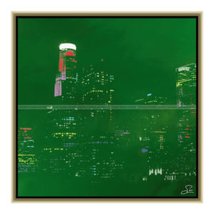 Green los angeles : 50 x 50 cm – Grafisk kunst på lærred af Søren Grooss – Årstal : 2013