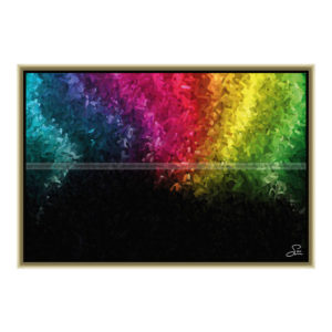Rainbow disappearing into the darkness : 60 x 40 cm – Grafisk kunst på lærred af Søren Grooss – Årstal : 2013