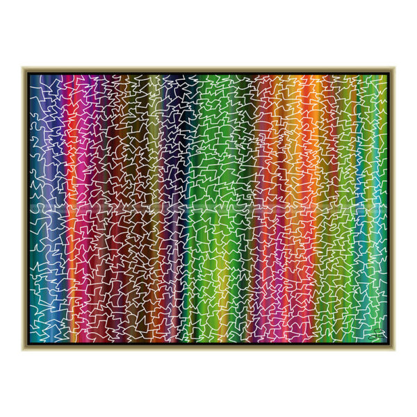 Difficult color puzzle : 80 x 60 cm – Grafisk kunst på lærred af Søren Grooss – Årstal : 2014