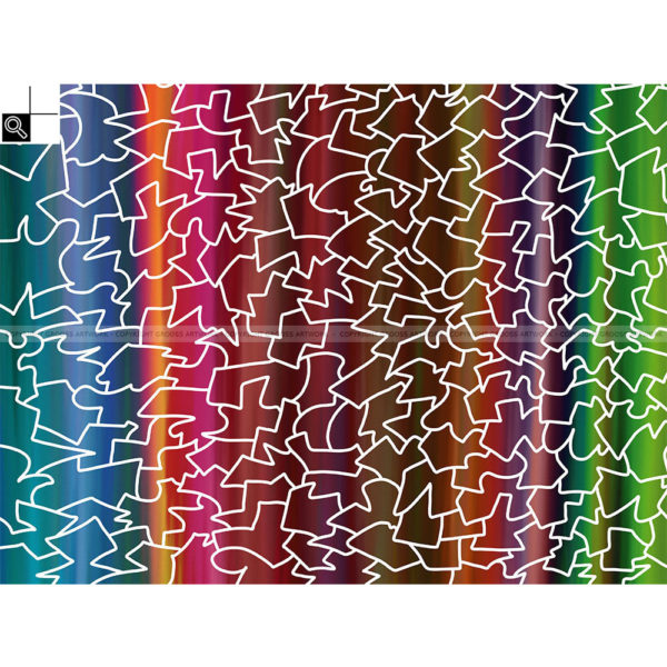 Difficult color puzzle : 80 x 60 cm – Grafisk kunst på lærred af Søren Grooss – Årstal : 2014