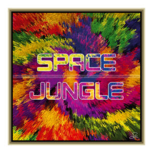 Space jungle : 50 x 50 cm – Grafisk kunst på lærred af Søren Grooss – Årstal : 2017